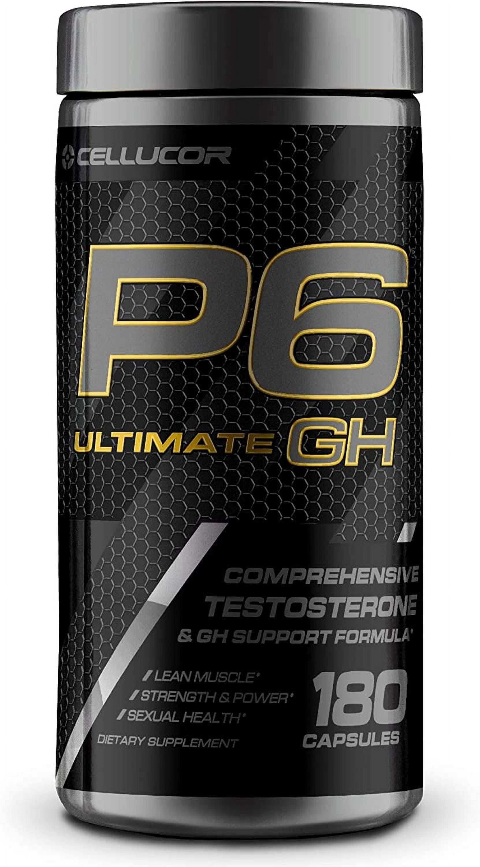 Cellucor P6® Ultimate GH Testosterone Booster + GH Support + Lean Muscle + 180 Capsules + 30