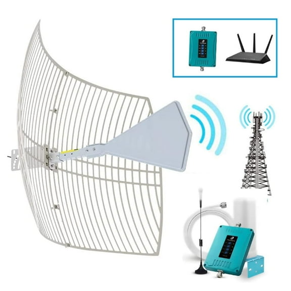 Outdoor Parabolic TV Antenna with Signal Booster, 600-6500mhz Reception Range, New