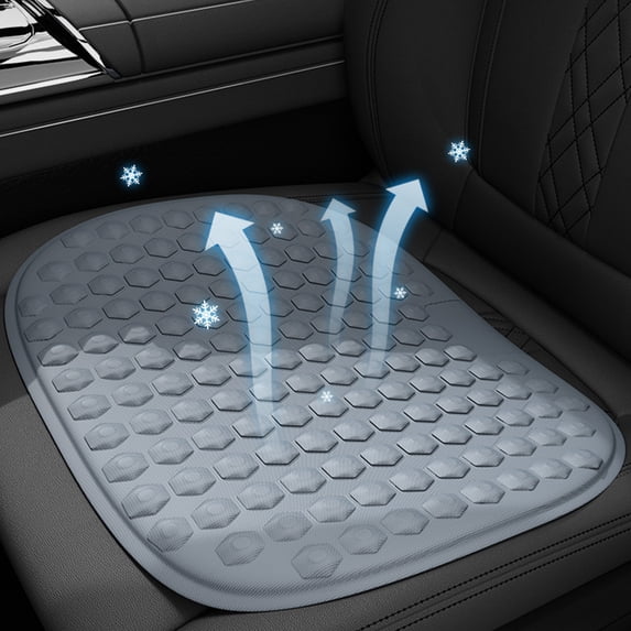 Cellular Gel Car Seat Cushion,Summer Cooling Ice Silk Pad,Pressure Relieving Non-Slip Mat,Washable Breathable Cover,For Car,Office Chair,Sedentary Discomfort Relief