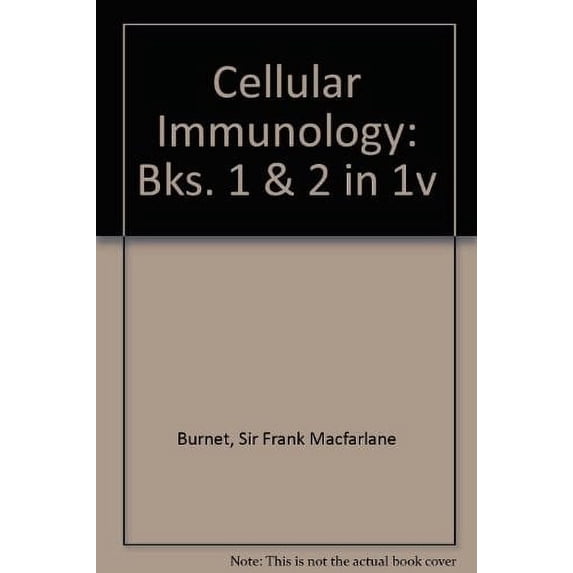 Pre-Owned Cellular Immunology: Bks. 1 & 2 in 1v 9780522838954