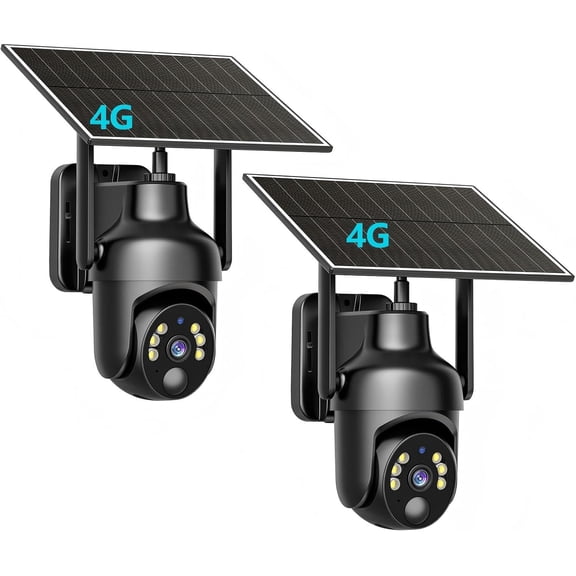 Cellular Security Camera with Pre-Installed 4G LTE SIM Card, Color Night Vision, 360 Full View, 2K Live Viewing, Instant Motion Alerts, No WiFi Needed Solar Outdoor Camera for Farm/Jobsite