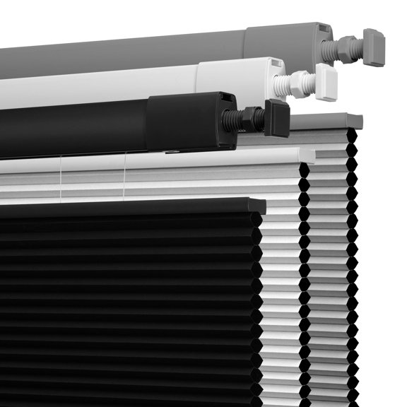 Cellular Window Shades Blackout Black 28.5"w X 64"h Top Down Bottom Up Cordless