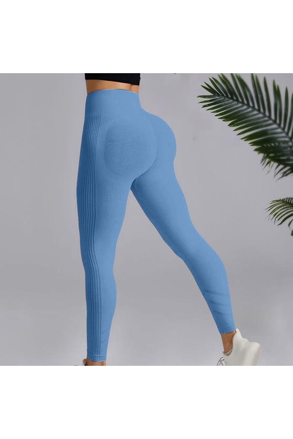 Cellulite 3D Leggings for Women 3D Anti Cellulite Leggings for Women Lightweight Slim Fit Pants Full Length Buttery Soft Yoga Pants Butt Lift Booty Workout Tights High Waisted Leggings Sky Blue S
