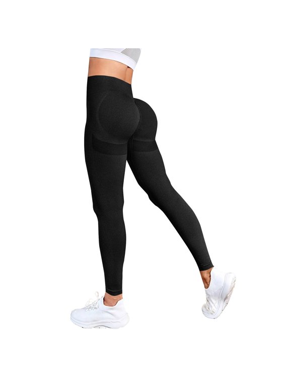 Cellulite Compression 3D Leggings Tummy Control Compression Pants Skin-Friendly High Waisted Leggings Smile Contour Activewear Tights No Curling Lift Pants Breathable Workout Yoga Pants Black M