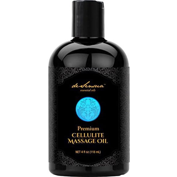 Cellulite Massage Oil With Essential Oils, Grapeseed Oil & Avocado Oil- 100% Pure And All Natural Ingredients - Increases Blood Circulation and Detox Fatty Tissues, 4 oz