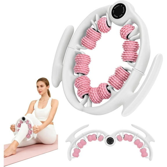 Cellulite Massage Roller with Detachable Roller Handles for Back, Legs, Neck, Shoulder, Body Muscle Relaxation and Circulation, Firm Pressure Massager Tool for Muscle Relief (Pink)