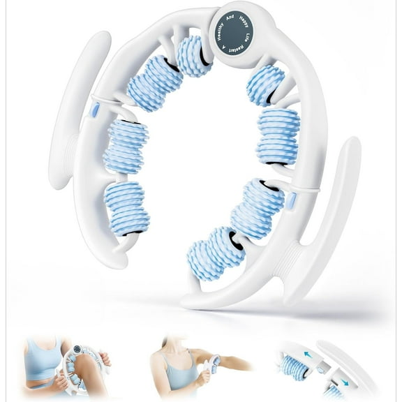 Cellulite Massage Tool, Fascia Blaster for Cellulite, Lymphatic Drainage Massager Relieve Muscle Soreness, Anti Cellulites Roller with Detachable Roller Handle to Massage More Areas (White)