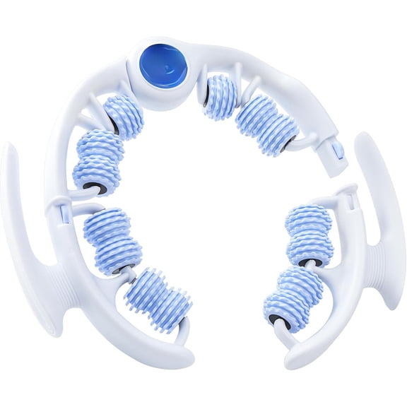 Cellulite Massage Tool - Lymphatic Drainage Massager - Muscle Roller, Deep Fascia Massage, Dimpled Skin Removal, Legs/Thighs/Buttocks, Anti-Cellulite Roller, Smooth Skin (14 Wheel - Blue)