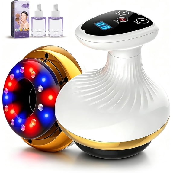 Cellulite Massager with Suction & Red Light, 9 Levels, Gold