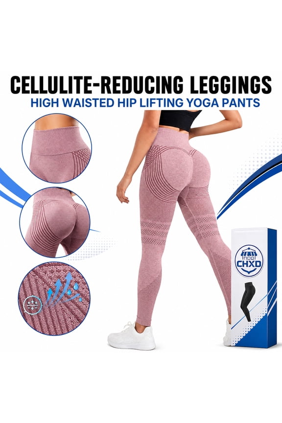 Cellulite-Reducing Leggings High Waisted Hip Lifting Yoga Elastic Quick Drying Tight Pants