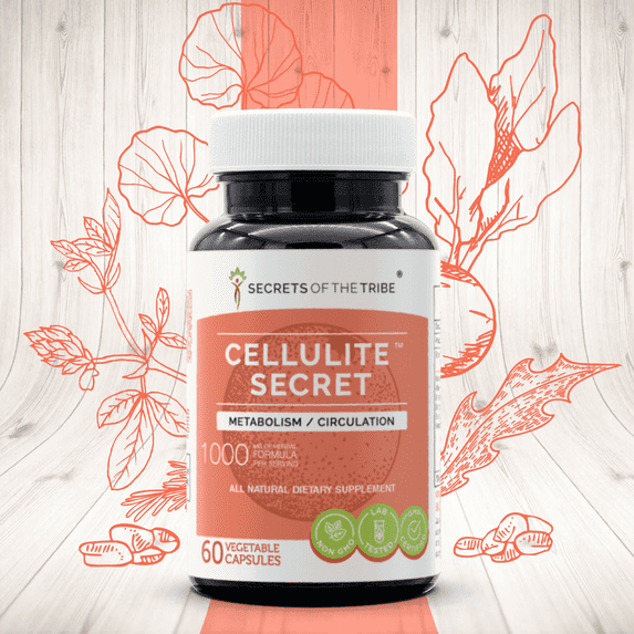 Secrets of the Tribe Cellulite Secret Capsules Dietary Supplement, Natural Herb Blend, Made from Gotu Kola, Alfalfa, Rosemary, Dandelion, Beet Root, Fenugreek 60 Count