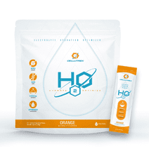 Cellutrex H2O Orange Zero Sugar Hydration Packets, Additive-Free Electrolyte Drink Mix for Workouts, Fasting & More, Non-GMO, Easy Open Electrolytes Powder Packets No Sugar, 20 Sticks