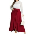 thumbnail image 1 of Celmia Women Casual High Waist Fishtail Ruffled Panel Hem Skirt, 1 of 4