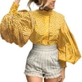 thumbnail image 1 of Celmia Women Casual Mushrooms Buuton Floral Print Stand Up Shirt Blouse, 1 of 9