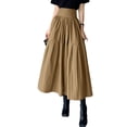 thumbnail image 1 of Celmia Women Holiday Casual Plain High Waist Invisible Zipper Ruffle Skirt, 1 of 11