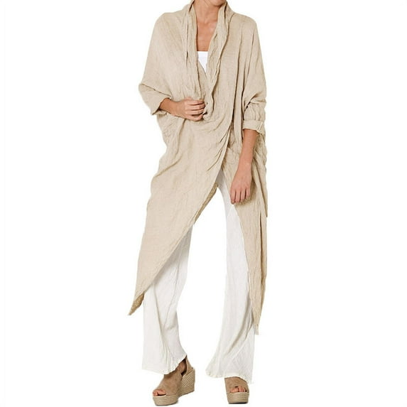 Celmia Womens Casual Asymmetrical Hem Loose Long Sleeve Tops Blouse