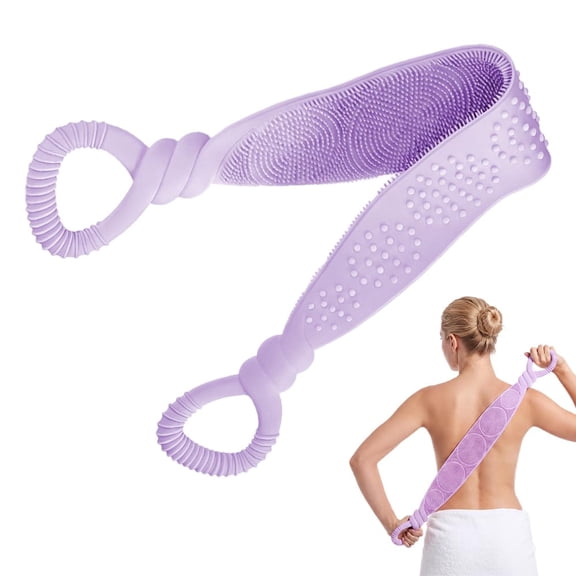 Celoplix Silicone Back Scrubber for Shower, Double-Sided Silicone Back Strap | Back Washer with Long Strap Handle