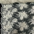 thumbnail image 1 of Celosia Bridal Lace Sequins Beaded Scallop Fabric for Dresses 52’’ BTY (Off White), 1 of 3