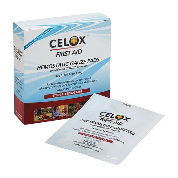 Celox Gauze Pad, Sterile, Beige, Chitosan, PK10 MS-FG08834291