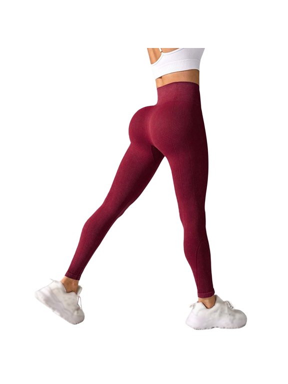 Celsior Compression Leggings High Waisted Leggings Workout Yoga Pants Anti Cellulite Leggings Push Up Yoga Pants Tummy Shaping Pants Lightweight Slim Fit Pants Scrunch Butt Lifting Leggings Red L
