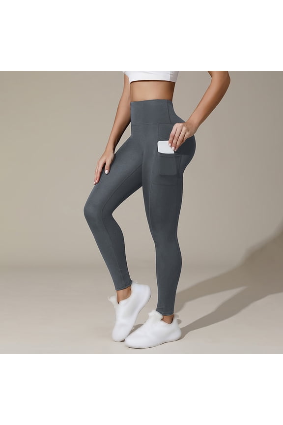 Celsior Compression Leggings with Pockets Anti Cellulite Leggings No Curling Lift Pants Fitness Sport Pants Slim Move Cellulite Leggings Pants for Workout Running Athletic Resistance Band Dark Gray L