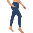 thumbnail image 1 of Celsior Compression Leggings with Pockets Breathable Booty Butt Lifting Leggings Tummy Control Compression Pants Resistance Band 3D Anti Cellulite Leggings for Women Lightweight Slim Fit Pants Blue L, 1 of 8