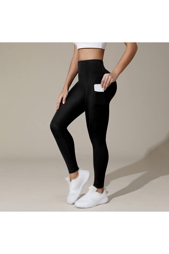Celsior Compression Leggings with Pockets High Waisted Tummy Control Compression Pants Scrunch Butt Compression Legging Fitness Sport Pants Tummy Shaping Pants Workout Yoga Pants Black XL