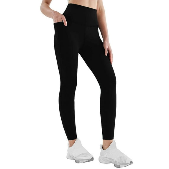 Celsior Compression Leggings with Pockets Push Up Yoga Pants Full Length Buttery Soft Yoga Pants Sculpting Yoga Fitness Pants Fitness Sport Pants Breathable Tummy Control Compression Pants Black L