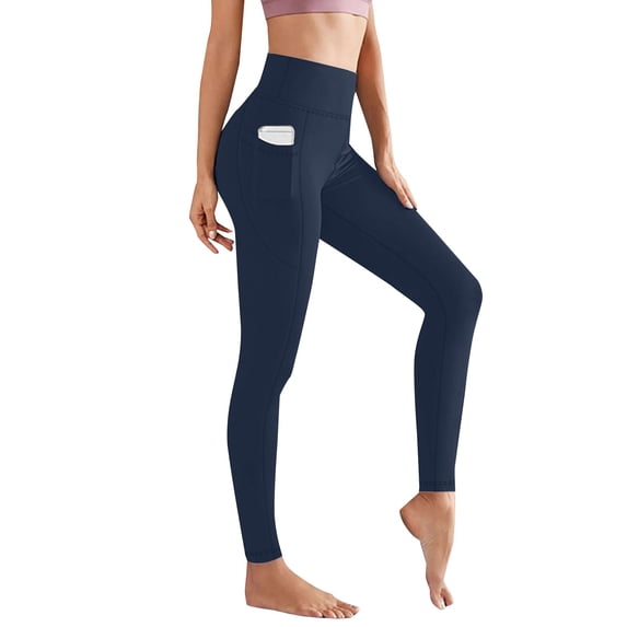 Celsior Compression Leggings with Pockets Resistance Band 3D Anti Cellulite Leggings for Women High Waisted Scrunch Butt Compression Legging Anti Cellulite Leggings Fitness Sport Pants Navy M
