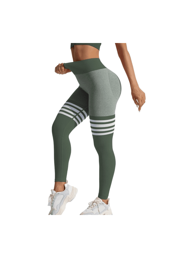 Celsior Compression Leggings for Women Fitness Sport Pants No Front Seam Push Up Yoga Pants 3D Anti Cellulite Leggings for Women Tummy Shaping Pants Scrunch Butt Lifting Leggings Blackish Green S