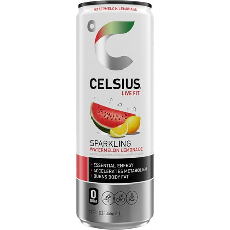 Celsius Zero Sugar Sparkling Energy Drink - Watermelon Lemonade - 12 oz- Pack of 2