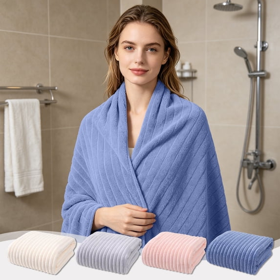 Celsvanis Bath Towel Thick Highly Absorbent Soft Microfiber Quick Dry Large Shower Towel Plush Lightweight for Bathroom Gym Travel Spa Use