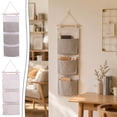 thumbnail image 1 of Celsvanis Hanging Wall Organizer 3-Tier Fabric Pocket Pouch Wall Mount Holder For Toiletries Cosmetics Small Household Supplies Bedroom Bathroom Wall Storage, 1 of 9