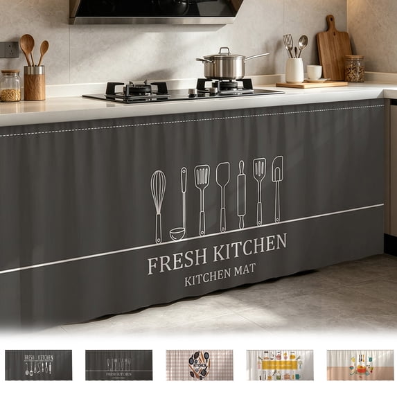 Celsvanis Kitchen Cabinet Dust Proof Curtain, Self Adhesive No Drill Drape Decorative Cover For Household Kitchen Storage Cabinet Interior Decoration 27.5"x47"