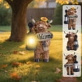 thumbnail image 1 of Celsvanis Solar Garden Statue Resin Highland Cow Figurine with Solar Powered Lantern Light, Outdoor Sculpture Decor for Yard Lawn Patio Backyard Landscape Ornament 7"x5", 1 of 9