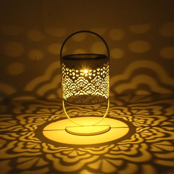 Celsvanis Solar Hanging Lantern, Waterproof Wheat Cutout Projection Shadow Lamp for Garden Patio Lawn Table Balcony Camping Backyard Landscape Decor 7"