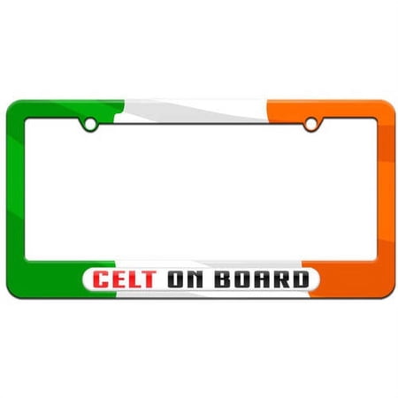 Celt On Board, Celtic Irish Scottish License Plate Tag Frame, Multiple Colors