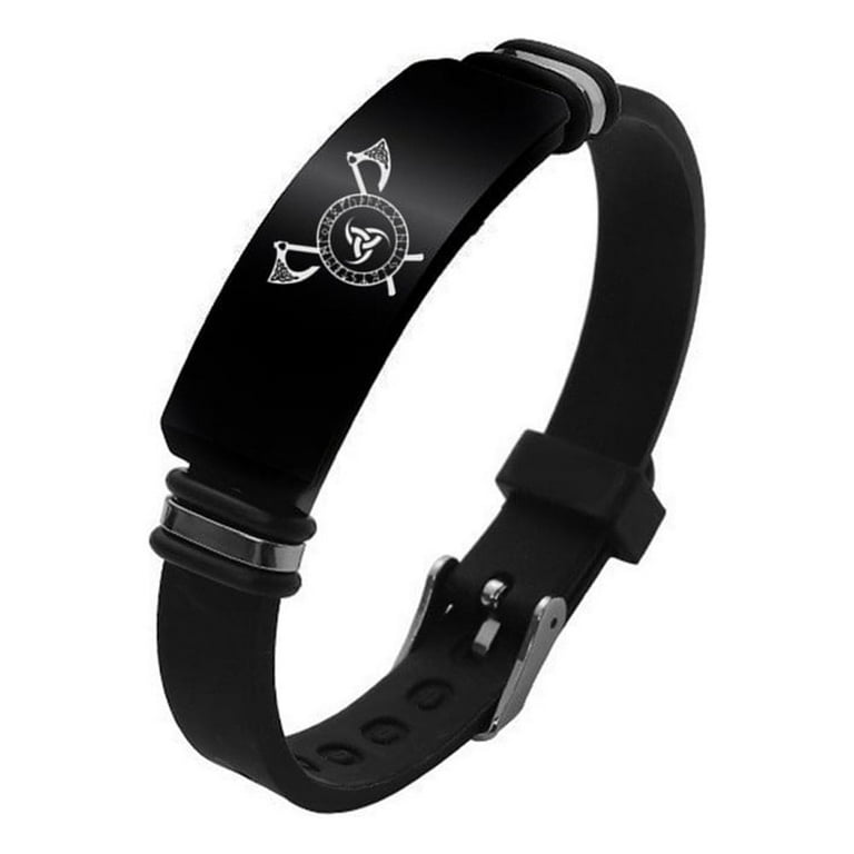 Celtic Axe Viking Bracelet for Kids Men Women Adjustable Stainless Steel  Silicone Nordic Vikings Rune Amulet Wristband Norse Runic Protection Bangle 