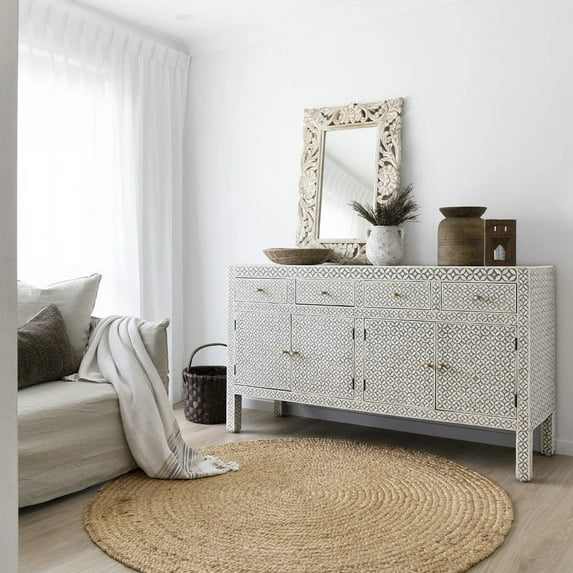 Celtic Bone Inlay Sideboard Grey bone inlay Cabinet Grey Bone inlay furniture bone inlay cupboard