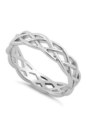 Celtic Braided Wedding Ring 925 Sterling Silver Dainty Boho Thumb Unisex Band