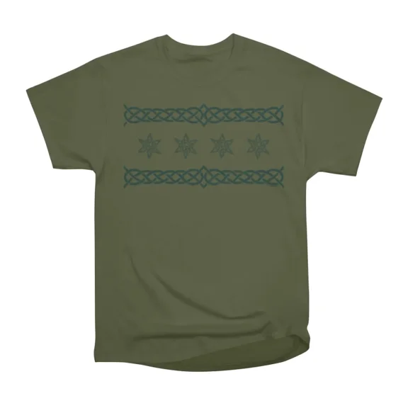 Celtic Chicago Flag T-Shirt Tee Gift For Him Merch For Her Apparel For Friend