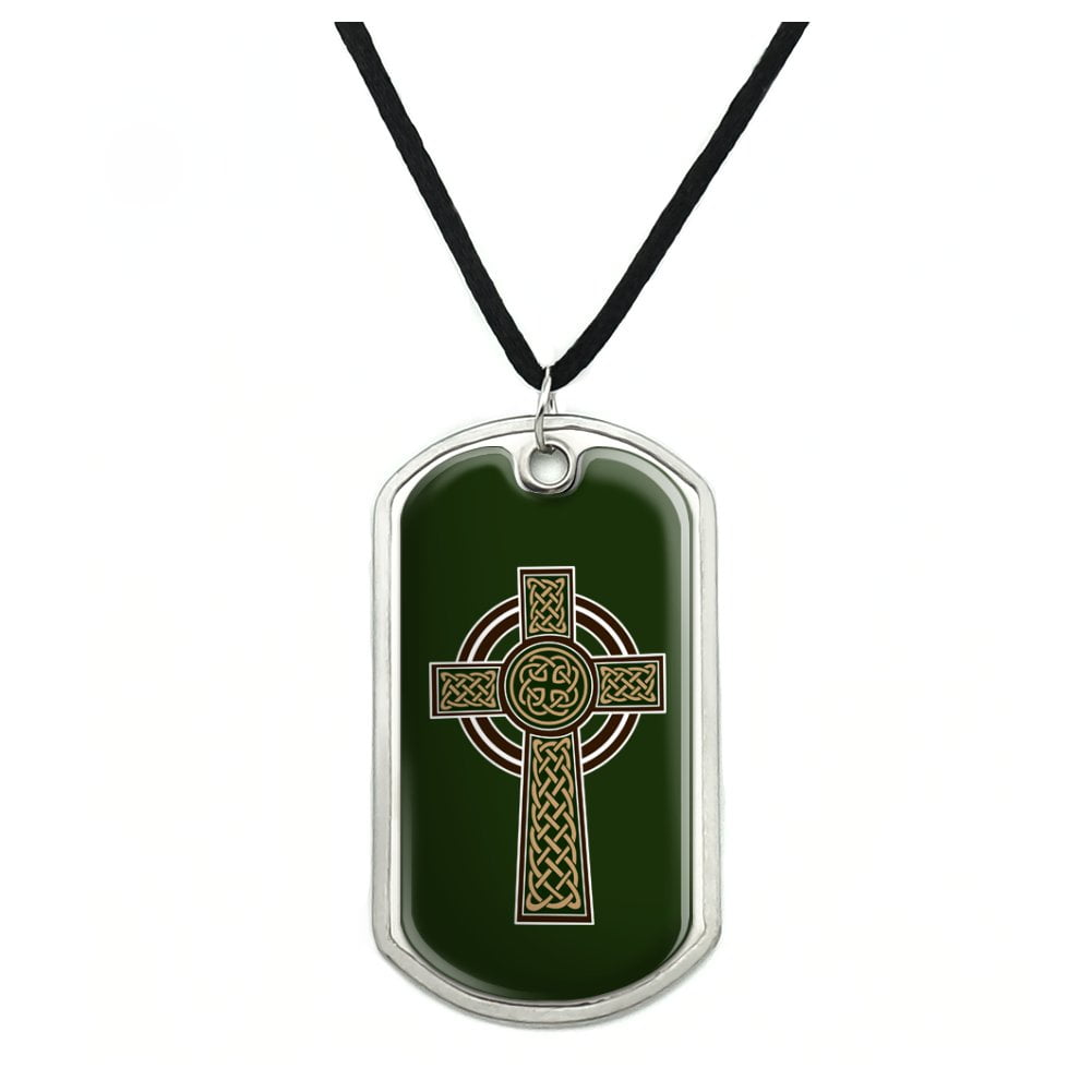 Celtic Christian Cross Irish Ireland Military Dog Tag Pendant