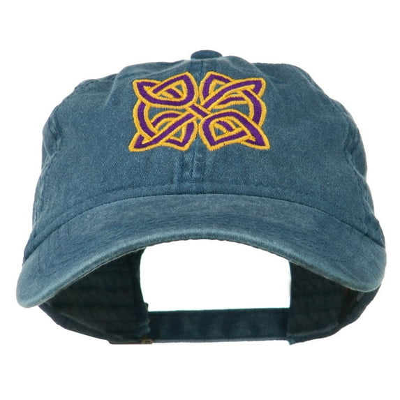 Celtic Circle Knot Embroidered Cotton Twill Cap - Navy OSFM