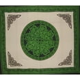 thumbnail image 1 of Celtic Circle Tapestry Cotton Bedspread 108" x 88" Full-Queen Green, 1 of 2