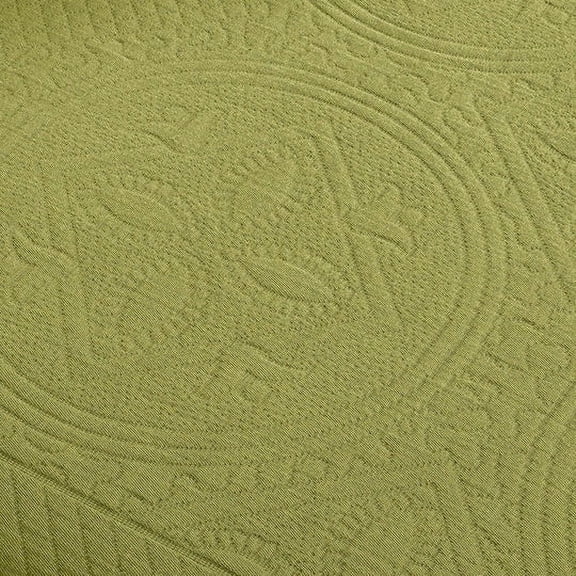 Celtic Circles 100% Cotton Jacquard Matelassé Scalloped Bedspread Set Sweet Pea / King