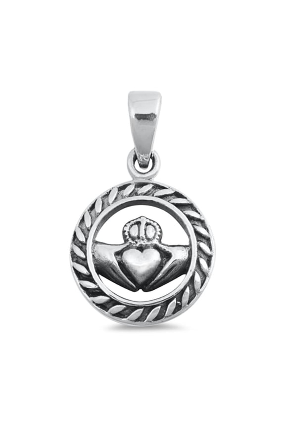 Celtic Claddagh Hoop Pendant .925 Sterling Silver Infinity Weave Rope Charm Jewelry Female Unisex