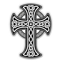 Celtic Cross - 3" Vinyl Sticker - For Car Laptop Water Bottle Phone - Waterproof Decal