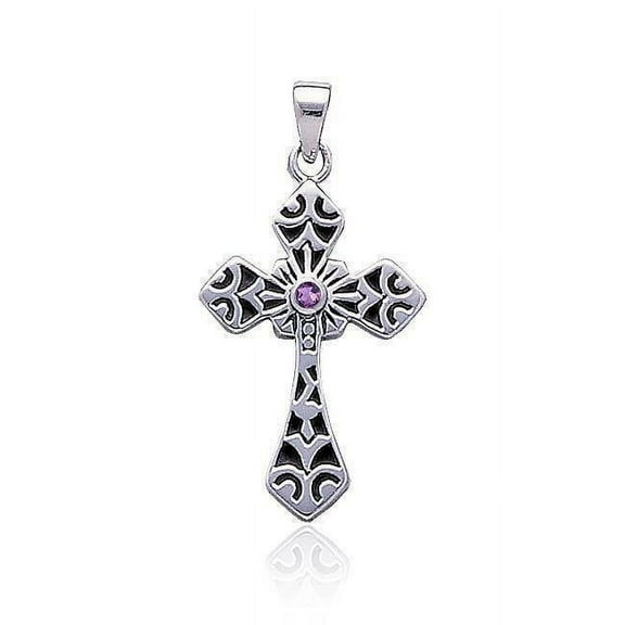 Celtic Cross 925 Sterling Silver Pendant Fine Religious Faith Gemstone Jewelry