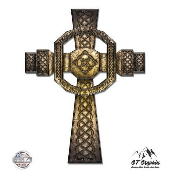 Celtic Cross Irish Pride - 8" Vinyl Sticker - For Car Laptop I-Pad - Waterproof Decal