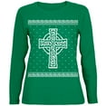 thumbnail image 1 of Celtic Cross Irish Ugly Christmas Sweater Womens Long Sleeve T Shirt, 1 of 1
